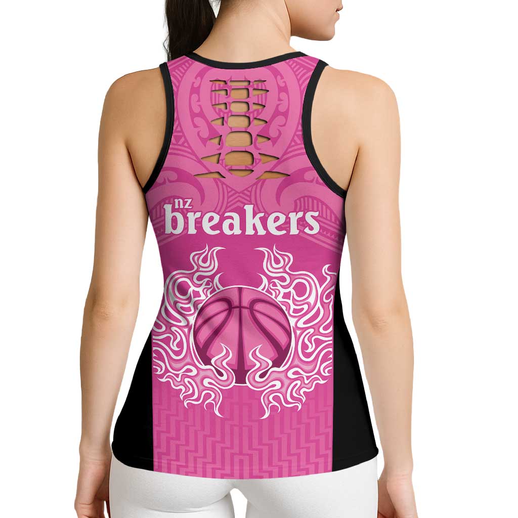 New Zealand Hollow Tank Top Fire Basketball Maori Tribal Pink LT9 - Polynesian Pride