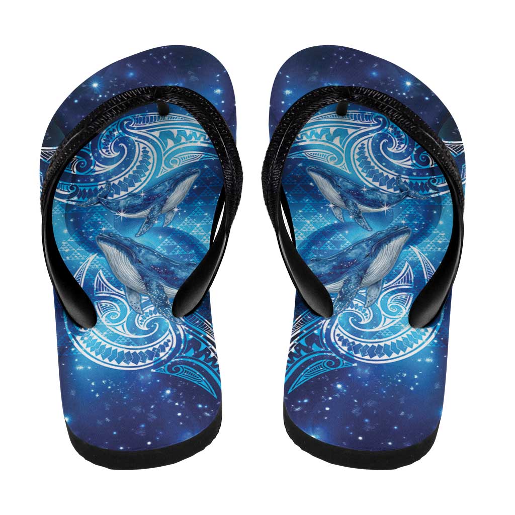 New Zealand Humpback Whale Matariki Flip Flops Maori New Year Taniko Niho Taniwha LT14 - Polynesian Pride