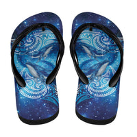 New Zealand Humpback Whale Matariki Flip Flops Maori New Year Taniko Niho Taniwha LT14 - Polynesian Pride