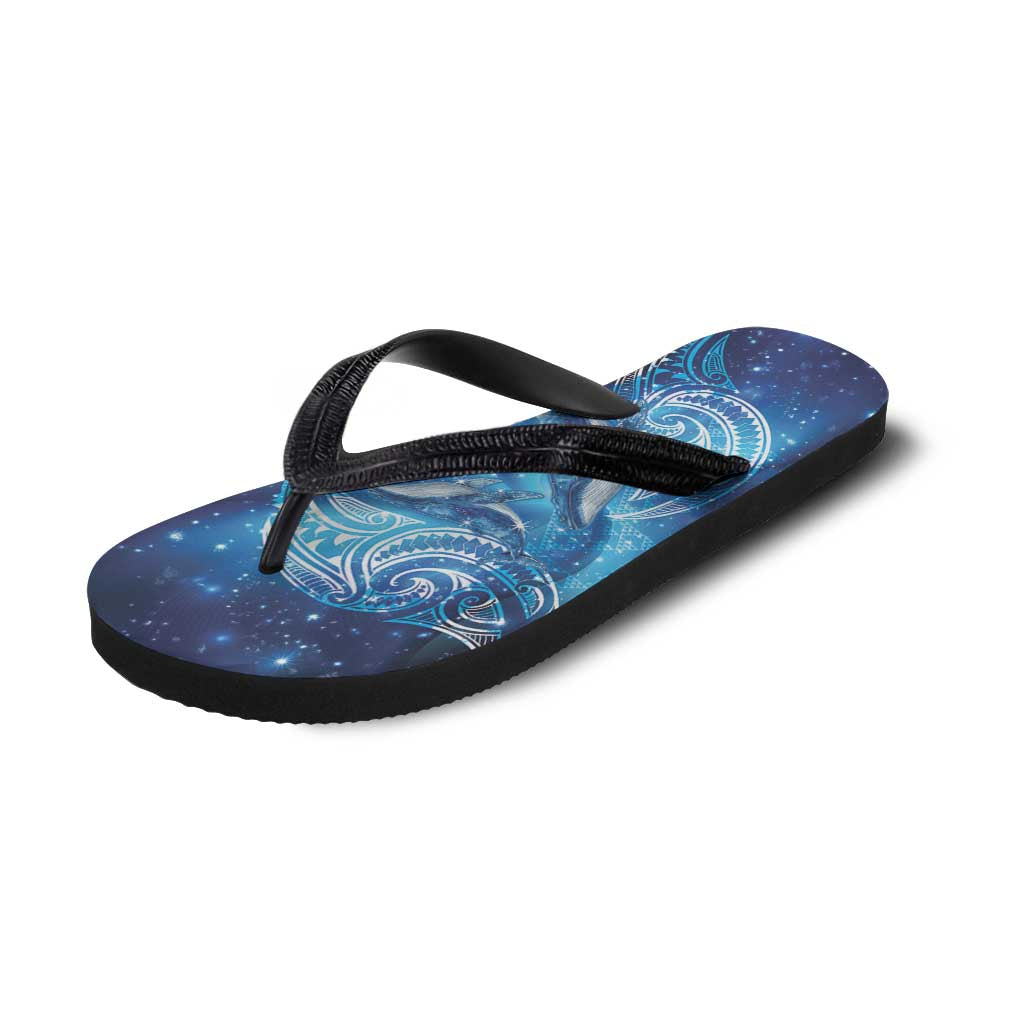 New Zealand Humpback Whale Matariki Flip Flops Maori New Year Taniko Niho Taniwha LT14 - Polynesian Pride