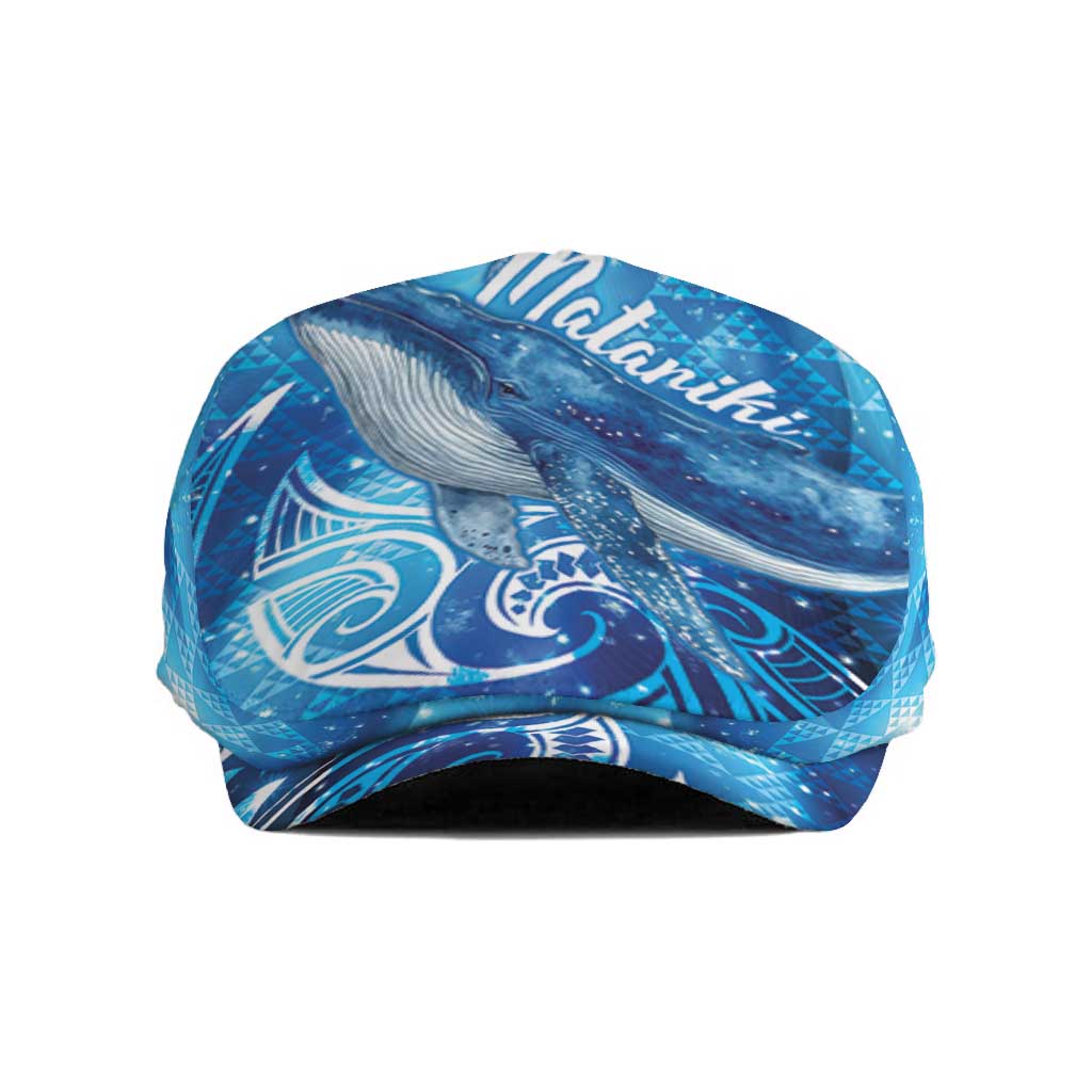 New Zealand Humpback Whale Matariki Jeff Hat Maori New Year Taniko Niho Taniwha LT14 Blue - Polynesian Pride