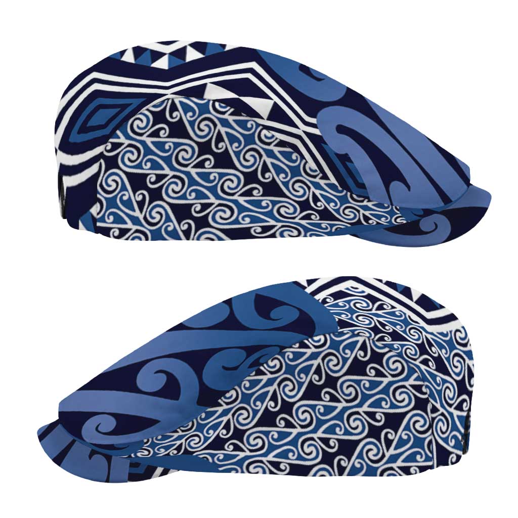 New Zealand Jeff Hat Aotearoa Kowhaiwhai Mix Taniko Art - Blue