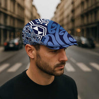 New Zealand Jeff Hat Aotearoa Kowhaiwhai Mix Taniko Art - Blue