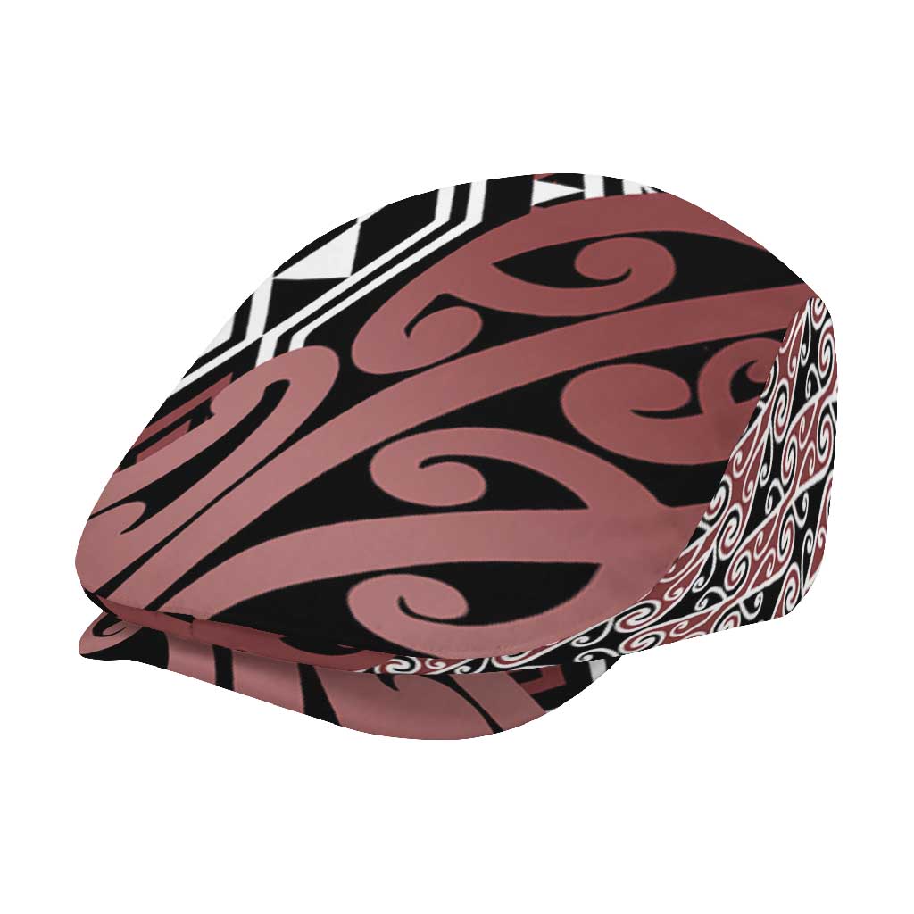 New Zealand Jeff Hat Aotearoa Kowhaiwhai Mix Taniko Art - Brown LT14 - Polynesian Pride