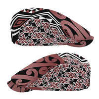 New Zealand Jeff Hat Aotearoa Kowhaiwhai Mix Taniko Art - Brown LT14 - Polynesian Pride