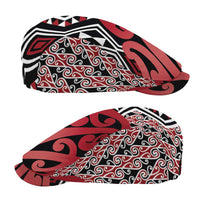 New Zealand Jeff Hat Aotearoa Kowhaiwhai Mix Taniko Art - Red LT14 - Polynesian Pride