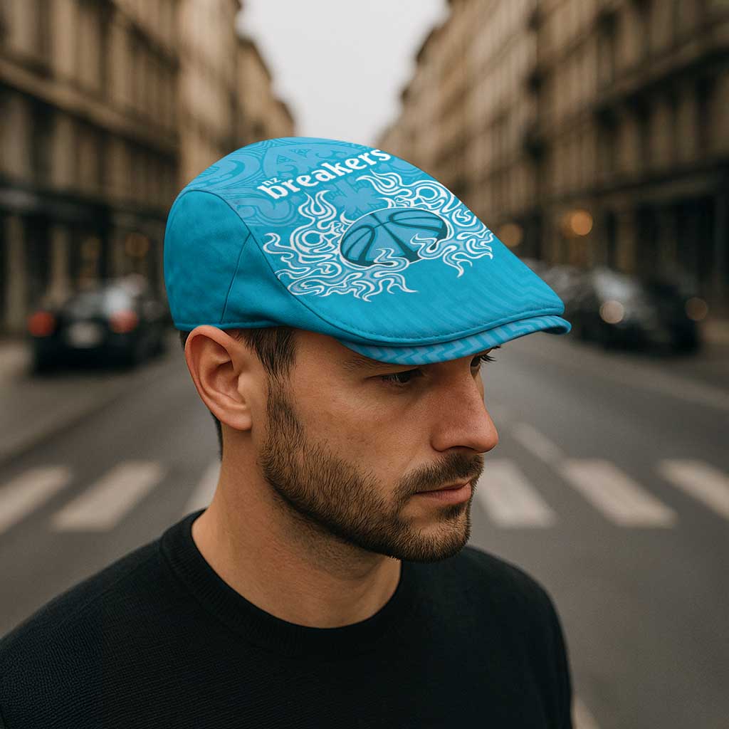 New Zealand Jeff Hat Fire Basketball Maori Tribal Sky Blue - Polynesian Pride