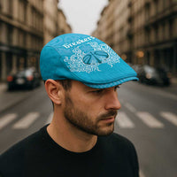 New Zealand Jeff Hat Fire Basketball Maori Tribal Sky Blue - Polynesian Pride