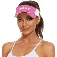 New Zealand Lawn Bowls Breast Cancer Personalised Sun Visor Cap Aotearoa Maori Silver Fern Pink Ribbon