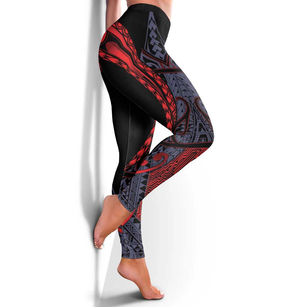 New Zealand Leggings Maori Kiwiana Pattern Tukutuku Motif