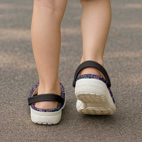 New Zealand Maori Clogs Shoes Poutama Pikorua Purple Paua Shell - Polynesian Pride