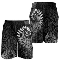 New Zealand Maori Koru Fern Shorts for Men Spiral Polynesian Style Gray LT05 - Polynesian Pride