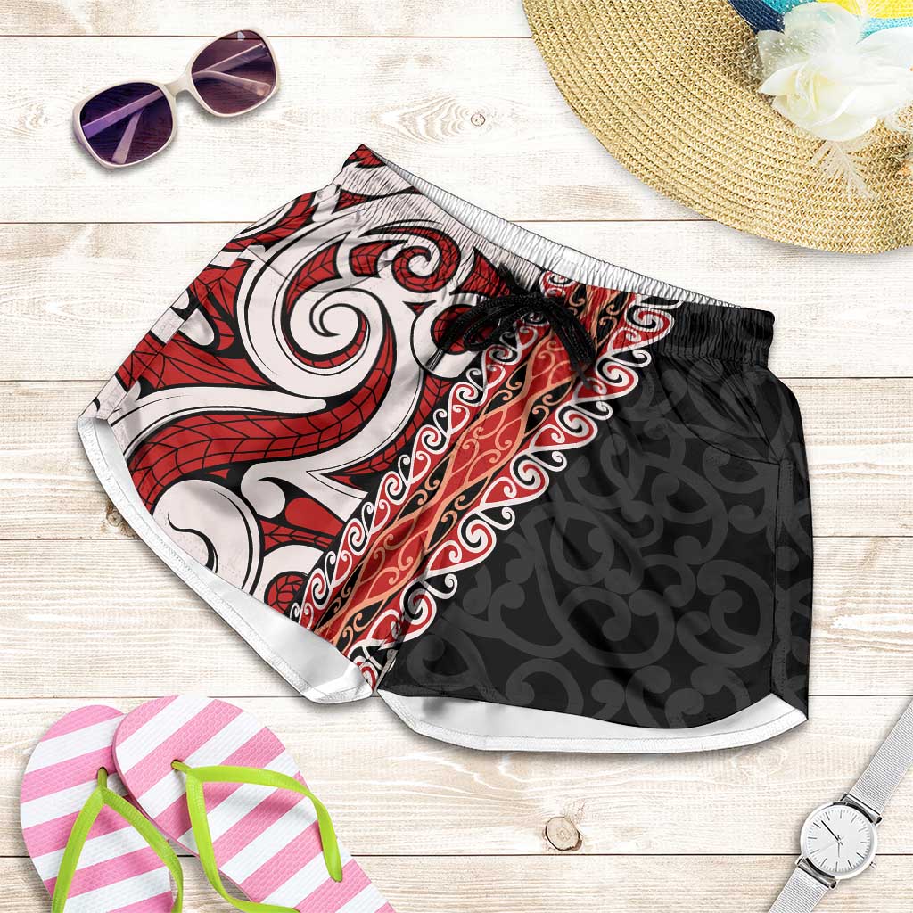 New Zealand Maori Stylized Koru Shorts for Women - Polynesian Pride