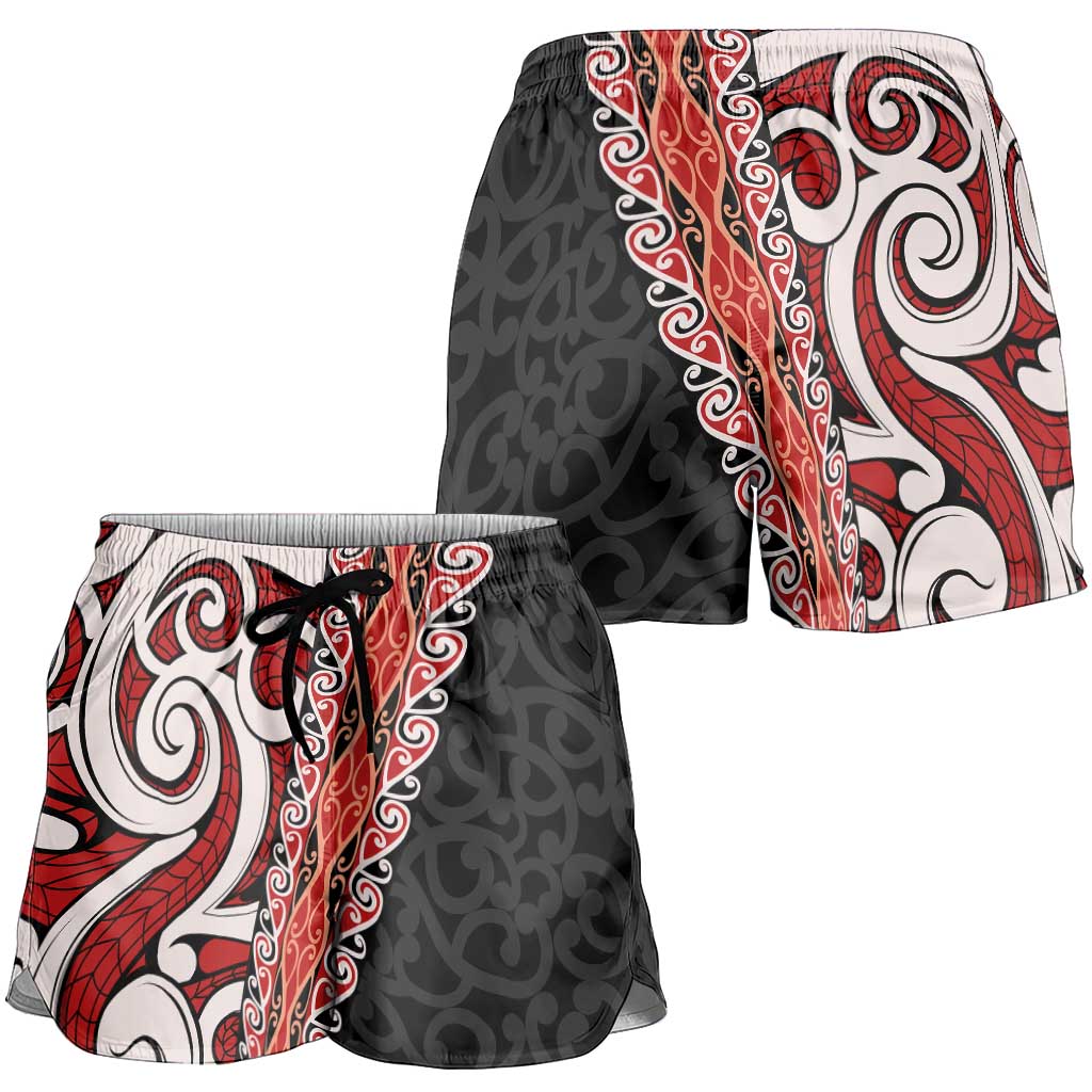 New Zealand Maori Stylized Koru Shorts for Women - Polynesian Pride