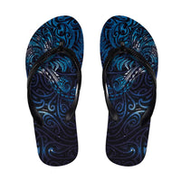 New Zealand New Year-Matariki Flip Flops Aotearoa Maori Tattoo Galaxy Sky LT03 Multicolor - Polynesian Pride