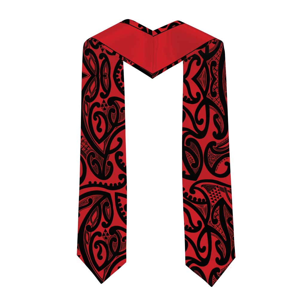 New Zealand Nurse RN 2026 Personalised Graduation Stole Red Maori Pattern Cultural Pride LT9 - Polynesian Pride