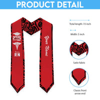 New Zealand Nurse RN 2026 Personalised Graduation Stole Red Maori Pattern Cultural Pride LT9 - Polynesian Pride