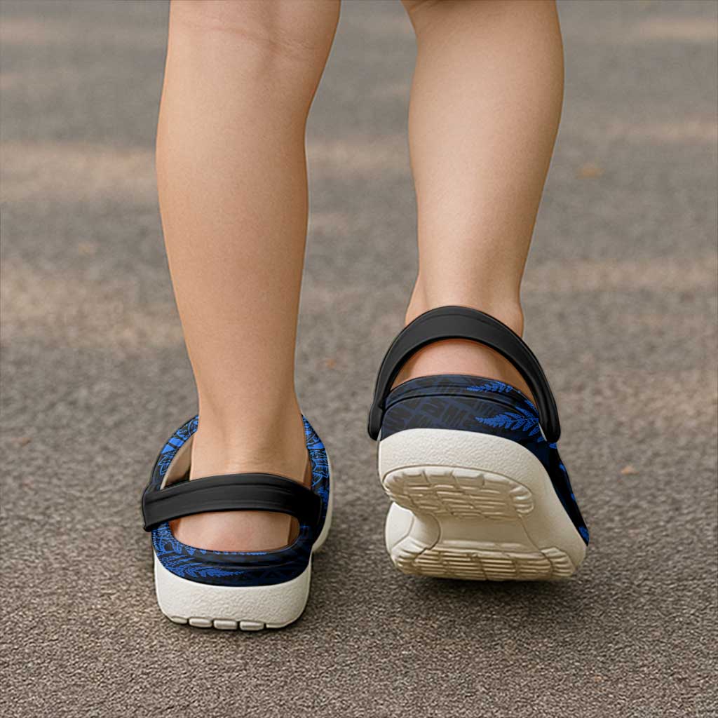 New Zealand Rugby All Blue Clogs Shoes Silver Fern All Black Mix Ta Moko