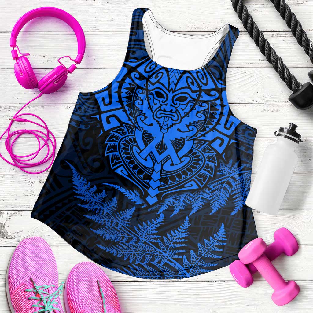 New Zealand Rugby All Blue Women Racerback Tank Silver Fern All Black Mix Ta Moko LT09