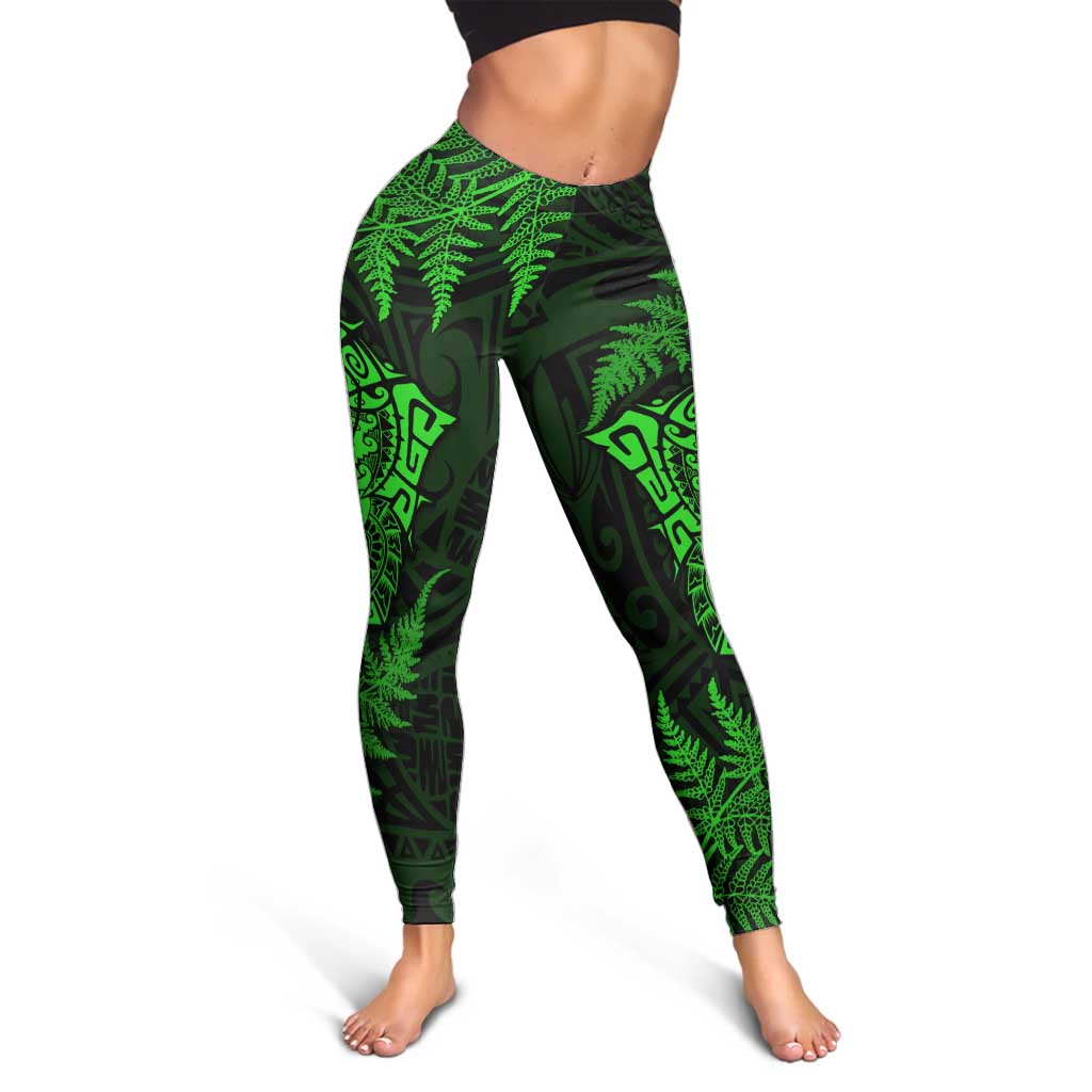 New Zealand Rugby All Green Leggings Silver Fern All Black Mix Ta Moko LT09