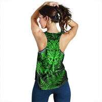 New Zealand Rugby All Green Women Racerback Tank Silver Fern All Black Mix Ta Moko LT09