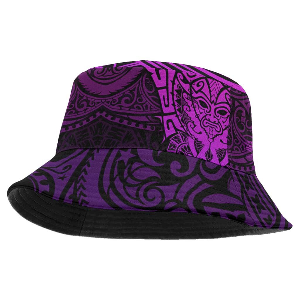 New Zealand Rugby All Purple Bucket Hat Silver Fern All Black Mix Ta Moko LT9
