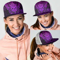 New Zealand Rugby All Purple Mesh Trucker Cap Silver Fern All Black Mix Ta Moko - Polynesian Pride