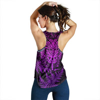 New Zealand Rugby All Purple Women Racerback Tank Silver Fern All Black Mix Ta Moko LT09