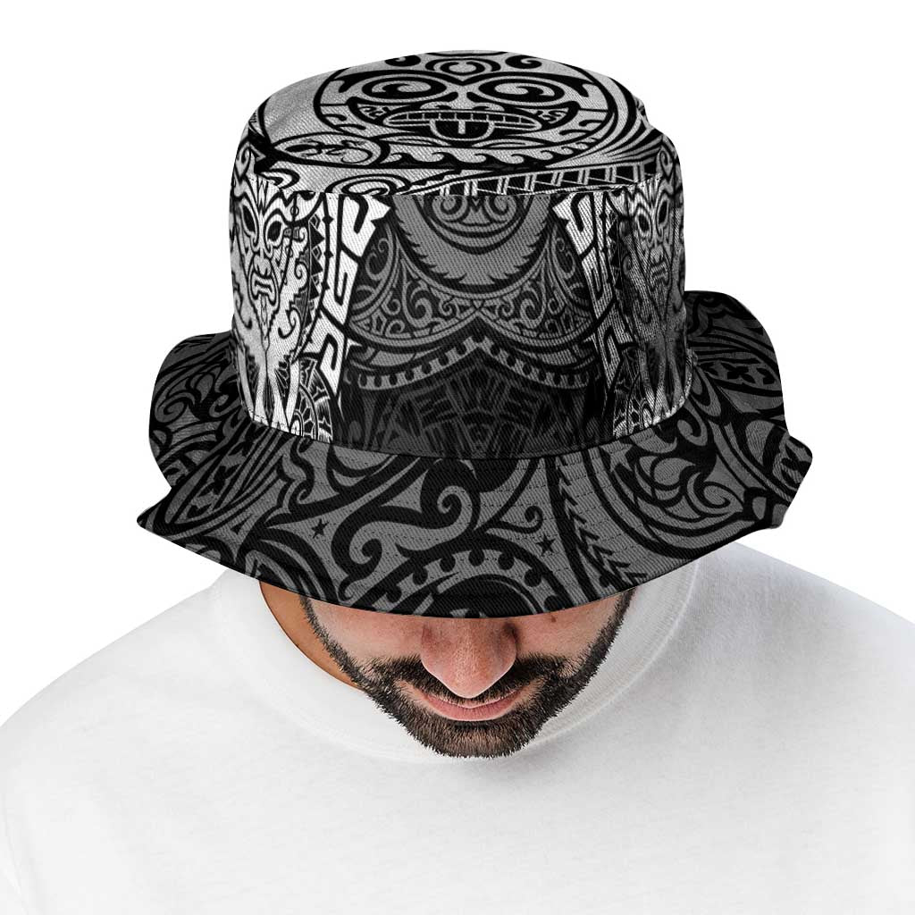 New Zealand Rugby All White Bucket Hat Silver Fern All Black Mix Ta Moko LT9