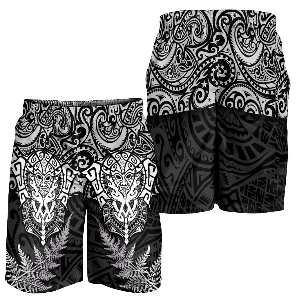 New Zealand Rugby All White Shorts for Men Silver Fern All Black Mix Ta Moko LT09