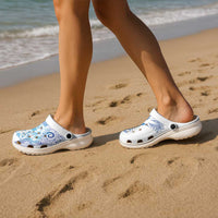 New Zealand Sea Animals Clogs Shoes with Maori Koru Tribal Tattoo and Silver Ferns Galaxy Style