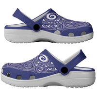 New Zealand Sea Animals with Maori Tribal Tattoo Clogs Shoes Blue Color LT03