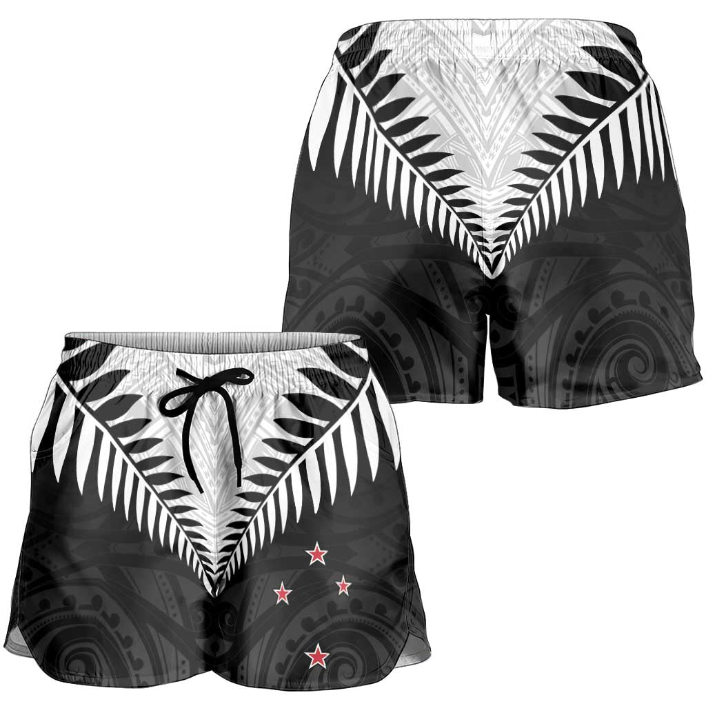 New Zealand Shorts for Women Aotearoa Maori Kiwi Black Fern - Polynesian Pride