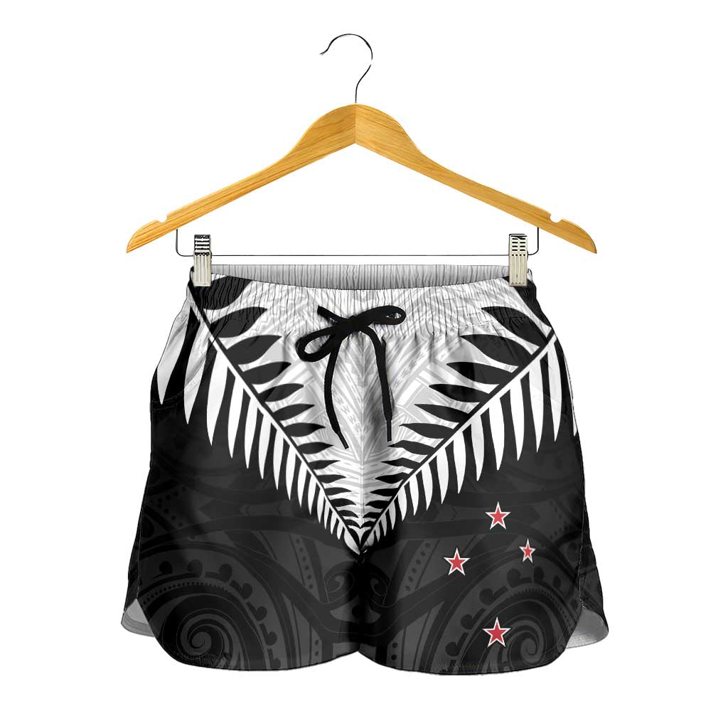 New Zealand Shorts for Women Aotearoa Maori Kiwi Black Fern - Polynesian Pride