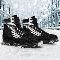 New Zealand Silver Fern Rugby All Season Boots All Black Go Champions Maori Pattern - Polynesian Pride