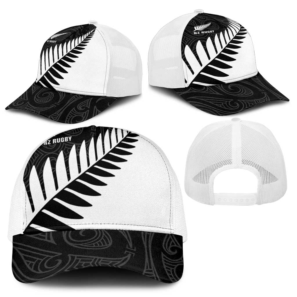 New Zealand Silver Fern Rugby Baseball Net Cap All Black Go Champions Maori Pattern - Polynesian Pride
