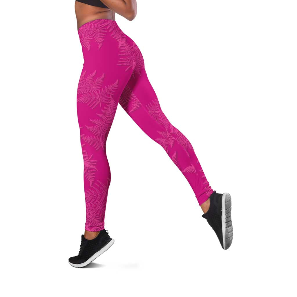 New Zealand Silver Fern Rugby Leggings Go Aotearoa Champions World Cup Pink - Polynesian Pride