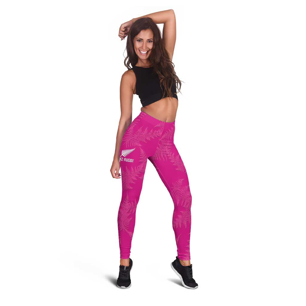 New Zealand Silver Fern Rugby Leggings Go Aotearoa Champions World Cup Pink - Polynesian Pride