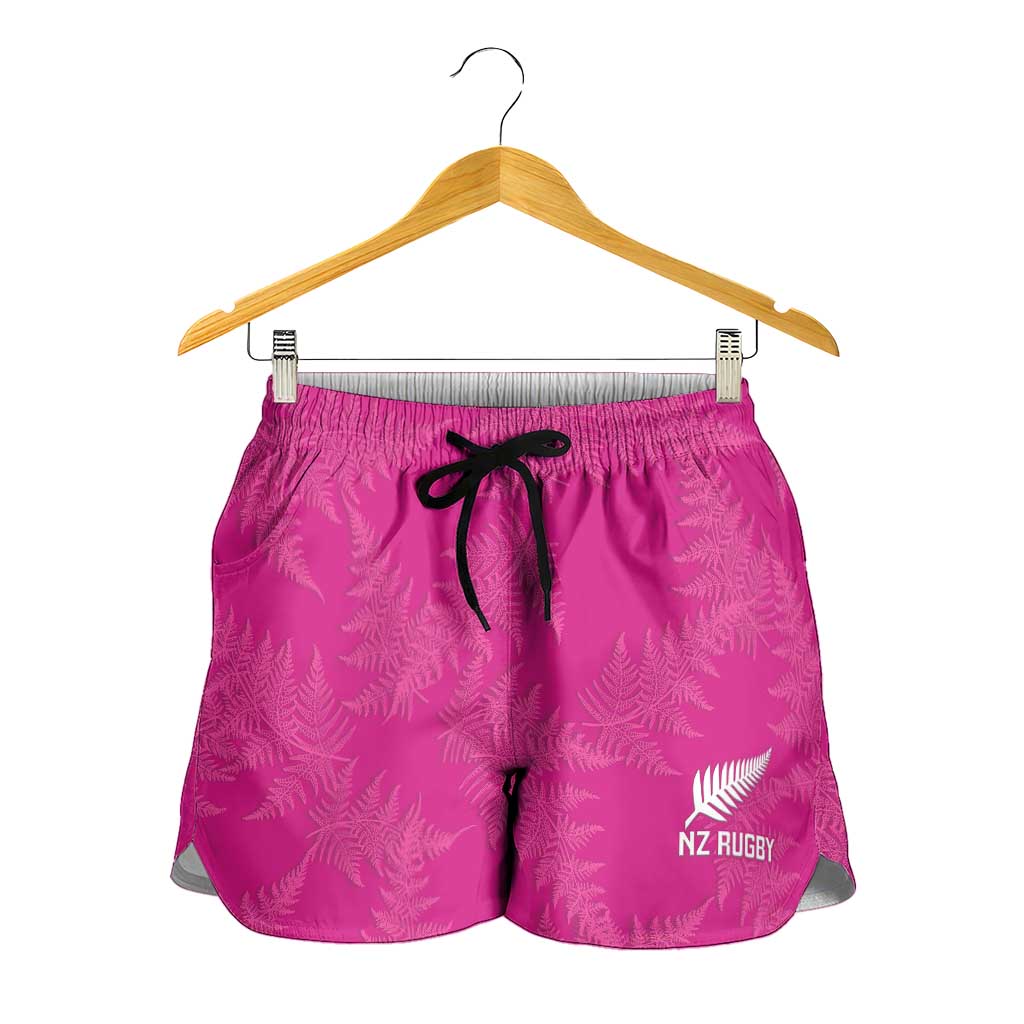 New Zealand Silver Fern Rugby Shorts for Women Go Aotearoa Champions World Cup Pink - Polynesian Pride