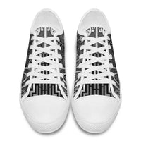New Zealand Taiaha Maori Low Top Shoes Kiwikiwi Minimalist Silver Fern Tukutuku Motif