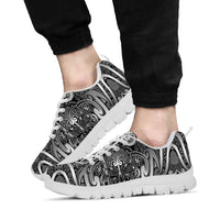 New Zealand Taiaha Maori Sneakers Kiwikiwi Minimalist Silver Fern Tukutuku Motif