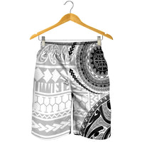 New Zealand White Maori Koru Simple Style Shorts for Men LT05 - Polynesian Pride