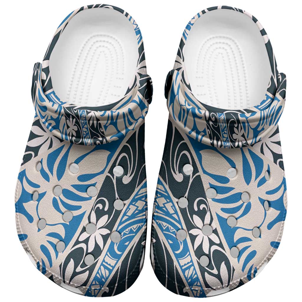 Ninamu Tahiti Tiare Monstera Clogs Shoes Polynesian Pattern Curve Style - Polynesian Pride