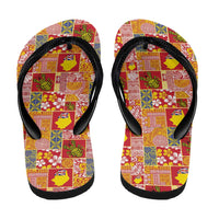 Niue Monuina e Kilisimasi Flip Flops Pacific Patchwork Xmas Vibes LT9 - Polynesian Pride