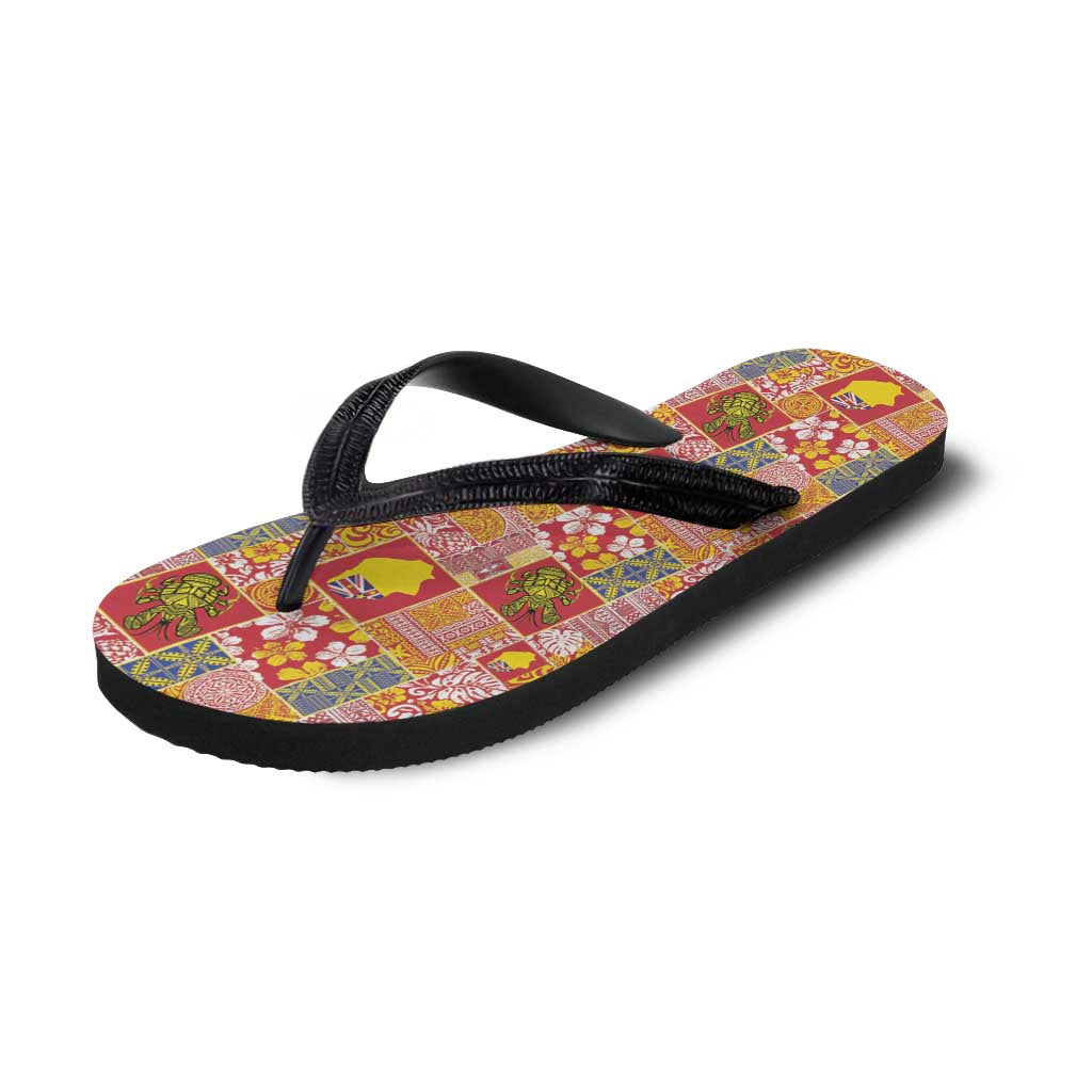 Niue Monuina e Kilisimasi Flip Flops Pacific Patchwork Xmas Vibes LT9 - Polynesian Pride