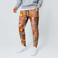 Niue Monuina e Kilisimasi Jogger Pants Pacific Patchwork Xmas Vibes LT9 - Polynesian Pride