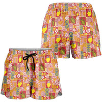 Niue Monuina e Kilisimasi Shorts for Women Pacific Patchwork Xmas Vibes LT9 - Polynesian Pride