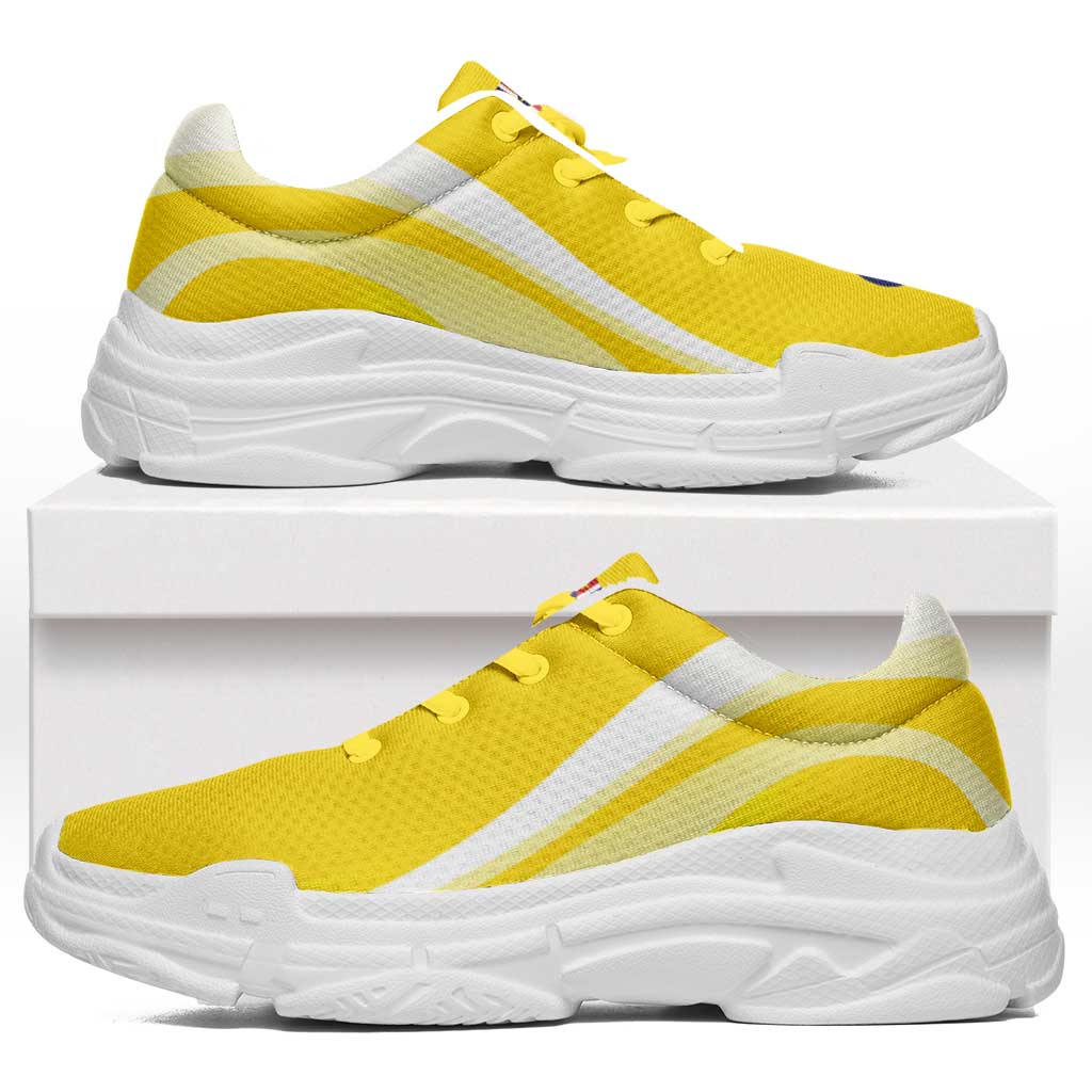 Niue The Rock Chunky Sneakers Flag-Inspired Curve Style LT05 Yellow - Polynesian Pride
