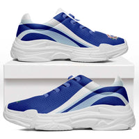 Northern Mariana Islands Chunky Sneakers Flag-Inspired Curve Style LT05 Blue - Polynesian Pride