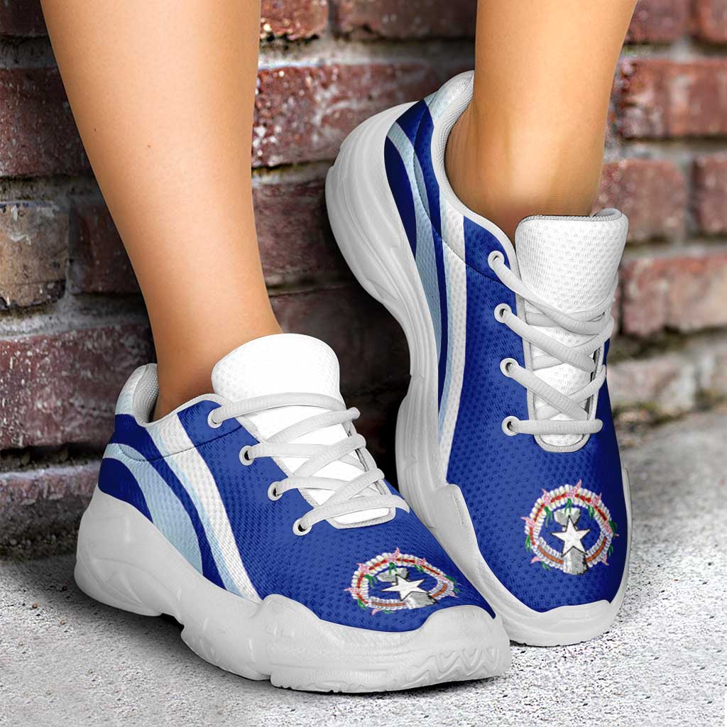 Northern Mariana Islands Chunky Sneakers Flag-Inspired Curve Style LT05 - Polynesian Pride